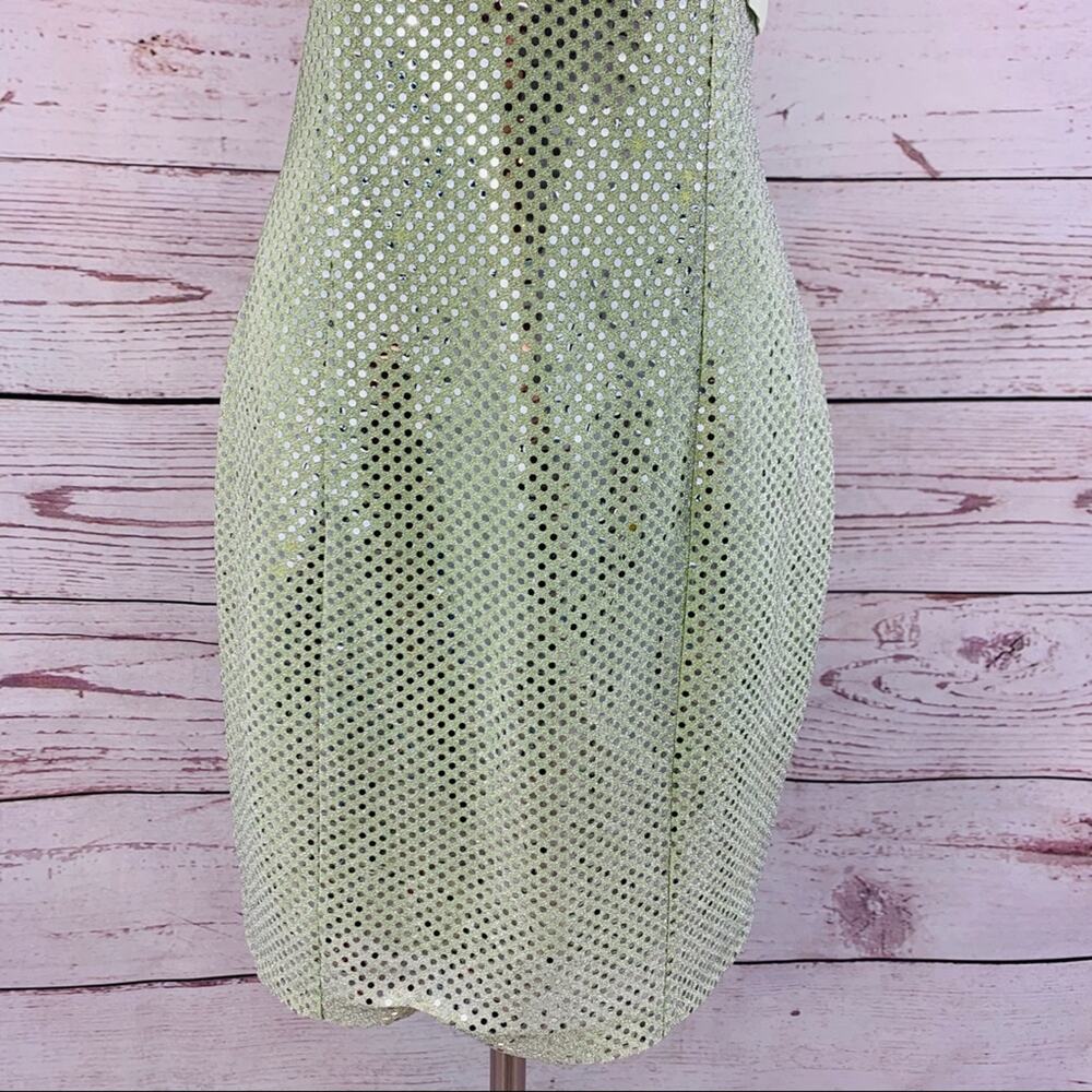 Be Smart sequin green sheath dress sparkles - Picture 5 of 9